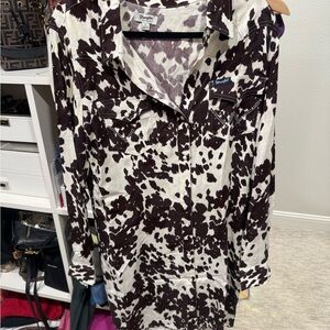 Cow Print Long Sleeve Dress